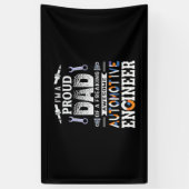 Technicus vader van een autoingenieur spandoek (Verticaal)