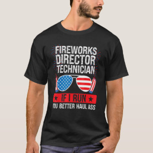 Technicus van de Directeur van het vuurwerk als ik T-shirt