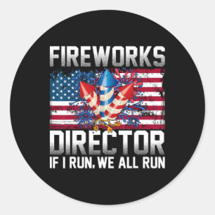 Technicus van de directeur van het vuurwerk ik voe ronde sticker