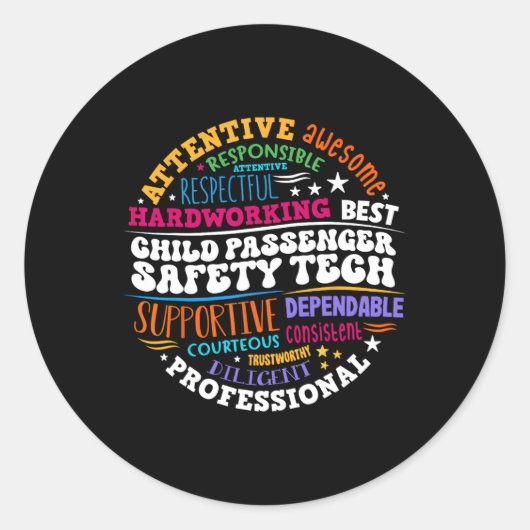 Technicus voor kinderveiligheid ronde sticker (Voorkant)