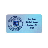 Technicus voor reparatie van computerservice of pc etiket (Voorkant)