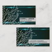 Techniek | Blauw Groene Lichten | Bekabeling Visitekaartje (Voorkant / Achterkant)