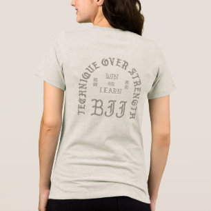 Techniek over Sterkte voor & achter (Lichtbruin) Tri-Blend Shirt
