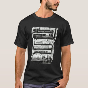 Technisch complexe mechanische machine potlood sch t-shirt