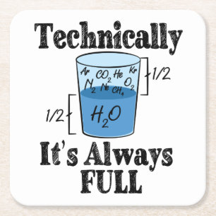Technisch gezien is het altijd Full Funny Science Vierkante Kartonnen Onderzetter