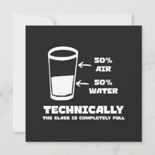 Technisch gezien is het glas helemaal vol grappig kaart