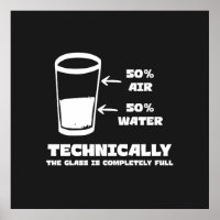 Technisch gezien is het glas helemaal vol grappig