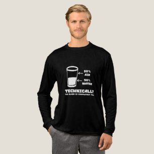 Technisch gezien is het glas helemaal vol grappig Tri-Blend shirt