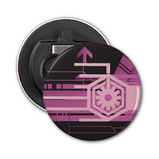 Technisch halftoonpatroon button flesopener (Voorkant)