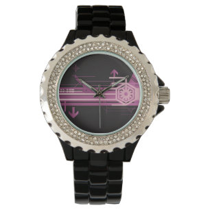 Technisch halftoonpatroon horloge