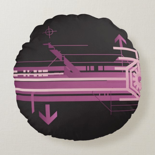 Technisch halftoonpatroon rond kussen (Voorkant)