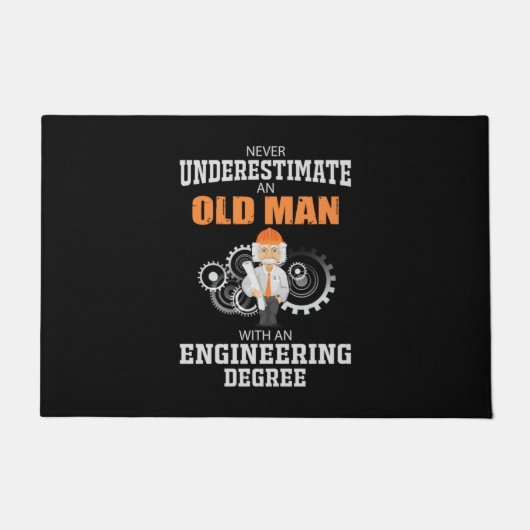 Technisch oud Man met een technische graad Deurmat (Voorkant)