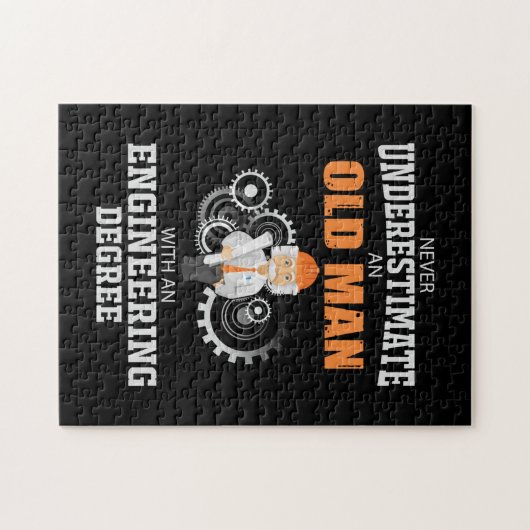 Technisch oud Man met een technische graad Legpuzzel (Horizontaal)