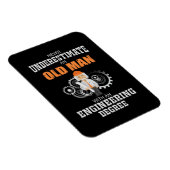 Technisch oud Man met een technische graad Magneet (Rechterzijde)