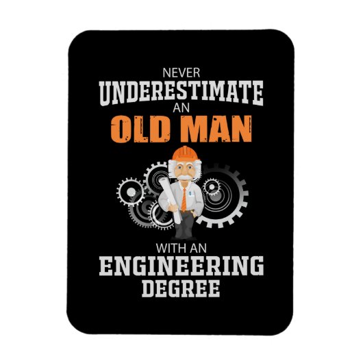 Technisch oud Man met een technische graad Magneet (Verticaal)