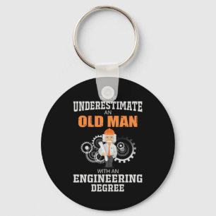 Technisch oud Man met een technische graad Sleutelhanger