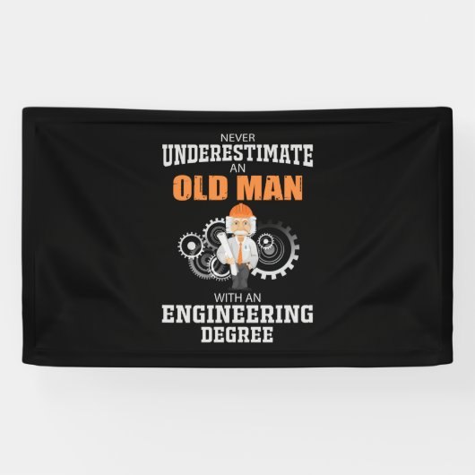 Technisch oud Man met een technische graad Spandoek (Horizontaal)