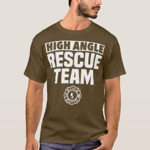 Technisch reddingsteam met hoge hoek brandweerman t-shirt