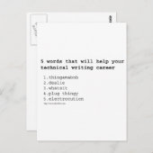 Technisch schrijver briefkaart (Voorkant / Achterkant)