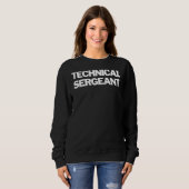 Technisch Sergeant Insignia Tekst Kleding US Milit Trui (Voorkant volledig)