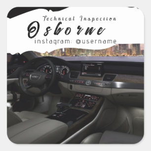 Technische controle van de reparatie van de huren  vierkante sticker