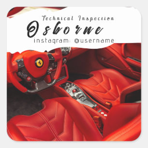 Technische controle van de reparatie van de huren  vierkante sticker