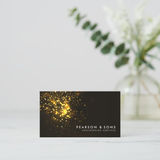 Technische Engineering Abstract Gouden Starburst Visitekaartje (Staand voorkant)