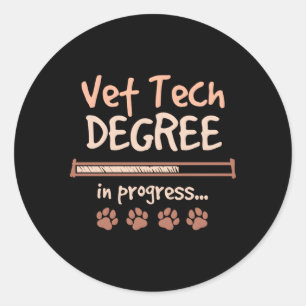 Technische graad van de dierenartsen in opleiding ronde sticker
