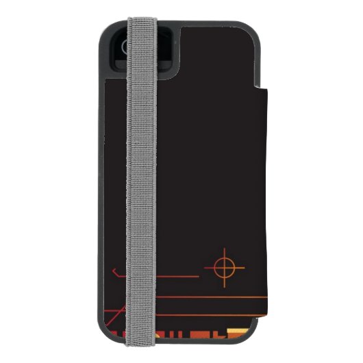 Technische halftone achtergrond 2 incipio iPhone portemonnee hoesje (Agenda Achterkant)