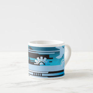 Technische halftone achtergrond 3 espresso kop