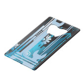 Technische halftone achtergrond 3 kredietkaart flessenopener (Achterkant Gekanteld)