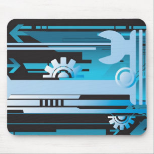 Technische halftone achtergrond 3 muismat