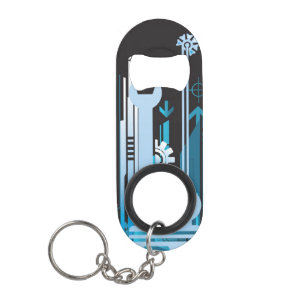 Technische halftone achtergrond 3 sleutelhanger flessenopener