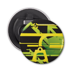 Technische halftone achtergrond 4 button flesopener