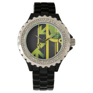Technische halftone achtergrond 4 horloge