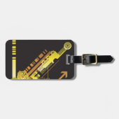 Technische halftone achtergrond 5 bagagelabel (Voorkant horizontaal)