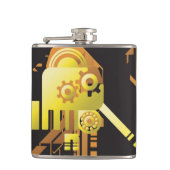 Technische halftone achtergrond 5 heupfles (Voorkant)