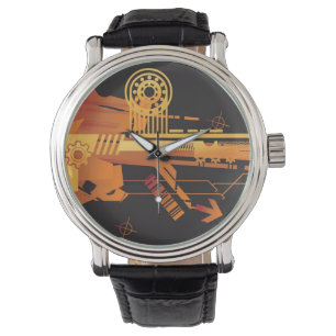 Technische halftone achtergrond 6 horloge