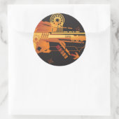 Technische halftone achtergrond 6 ronde sticker (Tas)