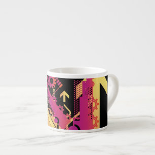 Technische halftone achtergrond 7 espresso kop