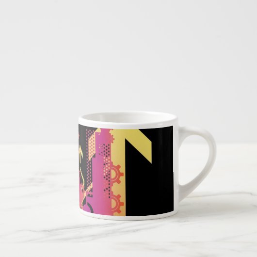 Technische halftone achtergrond 7 espresso kop (Rechts)