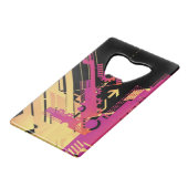 Technische halftone achtergrond 7 kredietkaart flessenopener (Voorkant Gekanteld)