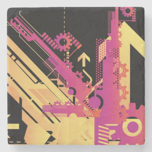 Technische halftone achtergrond 7 stenen onderzetter