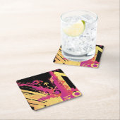 Technische halftone achtergrond 7 vierkante kartonnen onderzetter (Insitu)