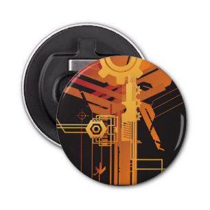 Technische halftone achtergrond button flesopener