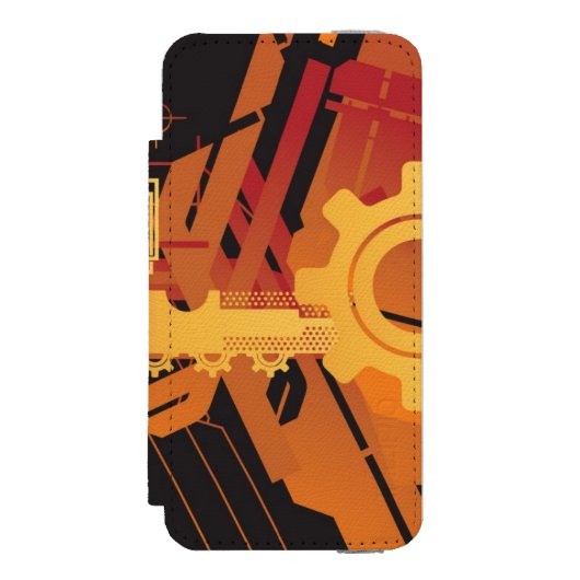 Technische halftone achtergrond incipio iPhone portemonnee hoesje (Voorkant Agenda)