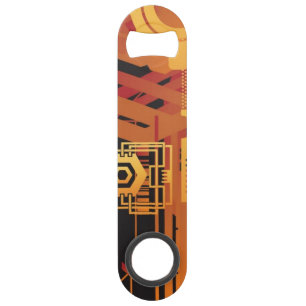 Technische halftone achtergrond speed flessenopener