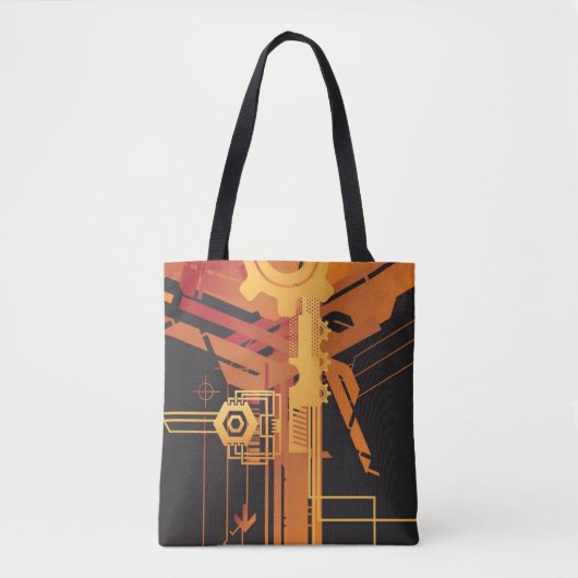 Technische halftone achtergrond tote bag (Voorkant)
