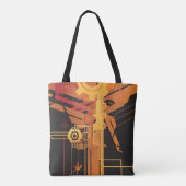Technische halftone achtergrond tote bag (Achterkant)