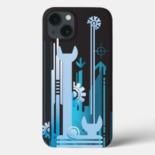 Technische halftoon achtergrond 3 iPhone 13 hoesje